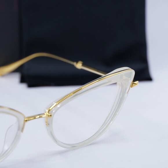 Valentino V-DAYDREAM VLX-123C Cat Eye Eyeglasses 51mm - Crystal Ivory/Gold - Picture 8 of 11